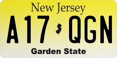 NJ license plate A17QGN