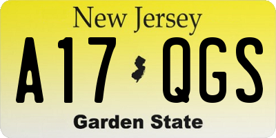 NJ license plate A17QGS