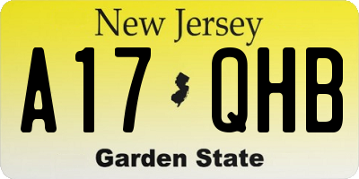 NJ license plate A17QHB