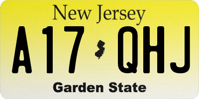 NJ license plate A17QHJ