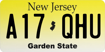 NJ license plate A17QHU
