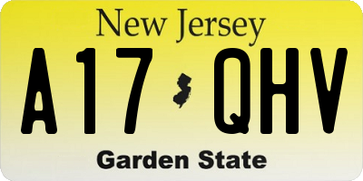 NJ license plate A17QHV
