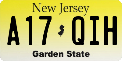 NJ license plate A17QIH