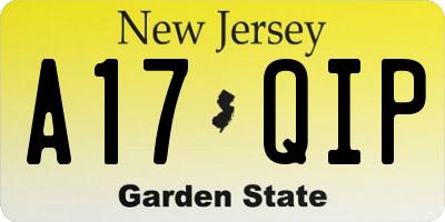 NJ license plate A17QIP