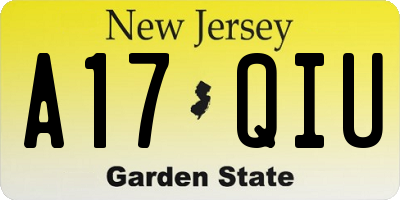 NJ license plate A17QIU
