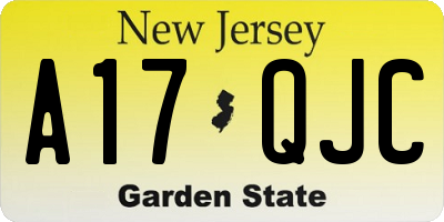 NJ license plate A17QJC