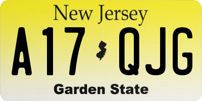 NJ license plate A17QJG