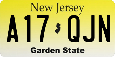 NJ license plate A17QJN