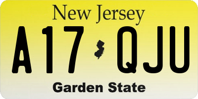 NJ license plate A17QJU