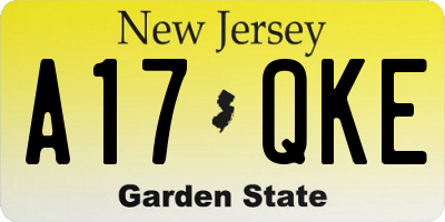 NJ license plate A17QKE