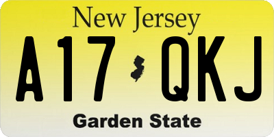 NJ license plate A17QKJ