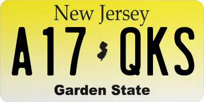 NJ license plate A17QKS