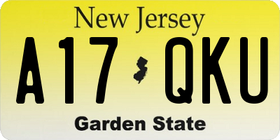 NJ license plate A17QKU