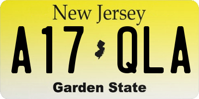NJ license plate A17QLA