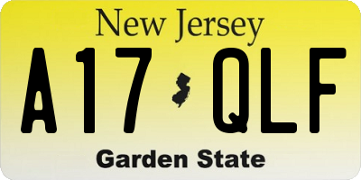 NJ license plate A17QLF