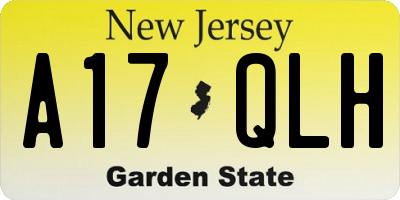 NJ license plate A17QLH
