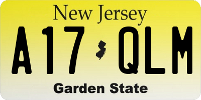 NJ license plate A17QLM