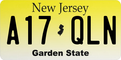 NJ license plate A17QLN