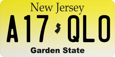 NJ license plate A17QLO