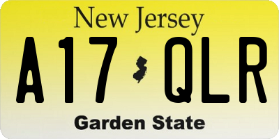 NJ license plate A17QLR