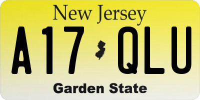 NJ license plate A17QLU