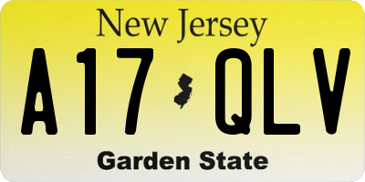 NJ license plate A17QLV