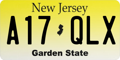 NJ license plate A17QLX