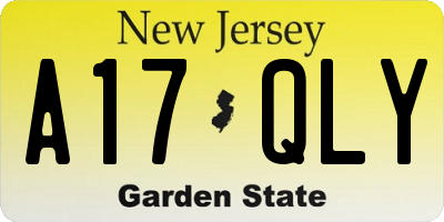 NJ license plate A17QLY