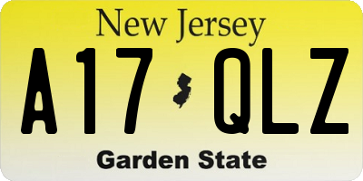 NJ license plate A17QLZ