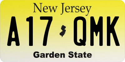 NJ license plate A17QMK