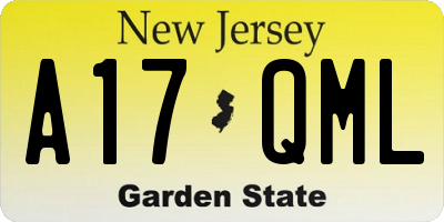 NJ license plate A17QML