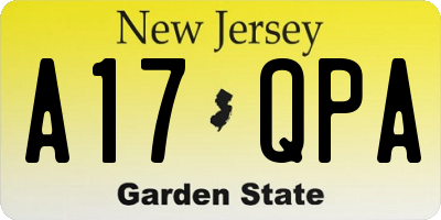 NJ license plate A17QPA