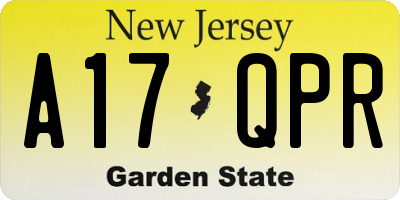 NJ license plate A17QPR