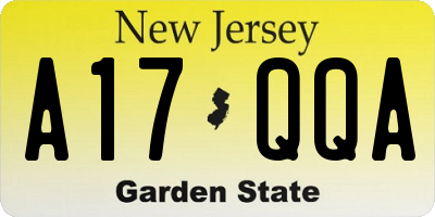 NJ license plate A17QQA