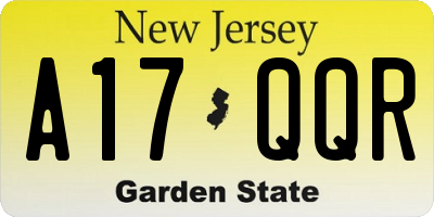 NJ license plate A17QQR
