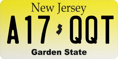 NJ license plate A17QQT