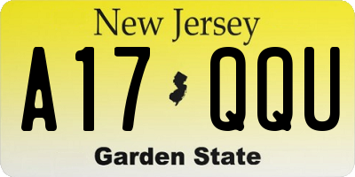 NJ license plate A17QQU