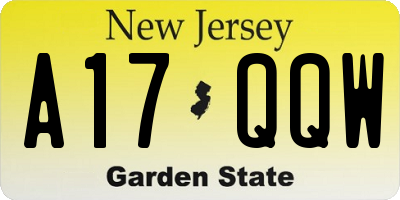 NJ license plate A17QQW