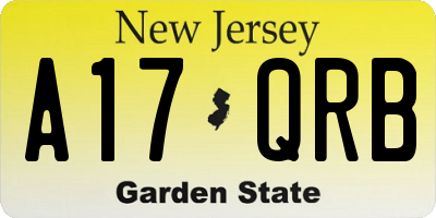 NJ license plate A17QRB
