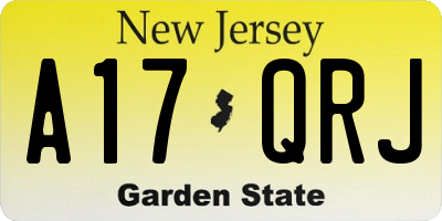 NJ license plate A17QRJ