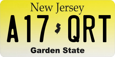 NJ license plate A17QRT