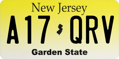 NJ license plate A17QRV