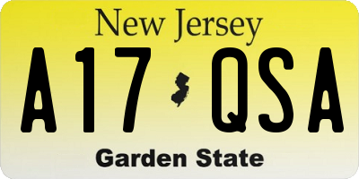 NJ license plate A17QSA