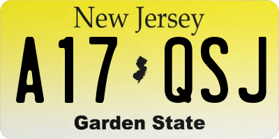 NJ license plate A17QSJ