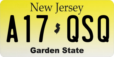 NJ license plate A17QSQ