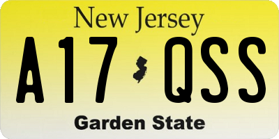 NJ license plate A17QSS