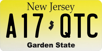 NJ license plate A17QTC