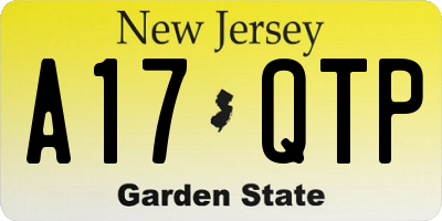NJ license plate A17QTP