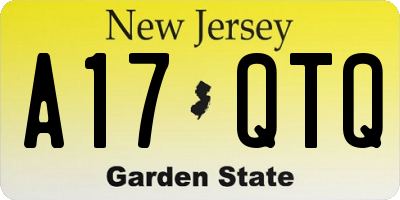 NJ license plate A17QTQ