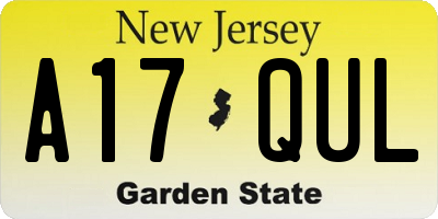 NJ license plate A17QUL